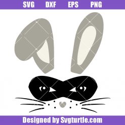 Bunny Face Easter Svg, Superhero Easter Bunny Svg, Bunny Svg