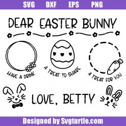 Dear Easter Bunny Svg, Easter Bunny Plate Svg, Easter Tray Svg