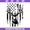 Distressed American Flag Deer Head Svg