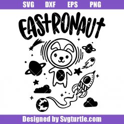 Eastronaut-bunny-svg,-astronaut-helmet-svg,-rocket-blast-svg
