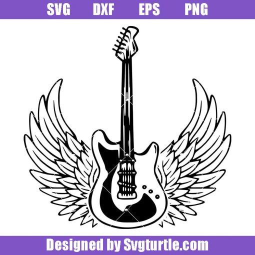 Electric-guitar-svg,-wings-guitar-svg,-electric-guitar-with-wings-svg