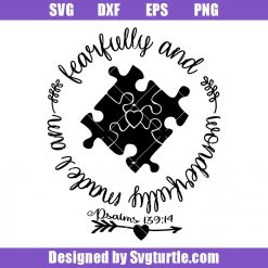 Fearfully and Wonderfully Autistic Svg, Autism Awarenes Svg
