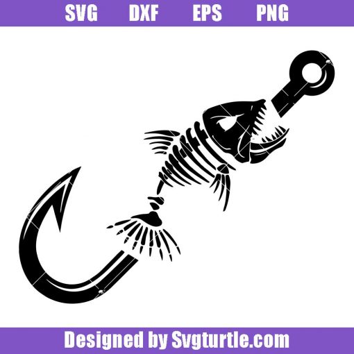 Fish-hook-funny-svg,-skeleton-fish-svg,-bass-fish-logo-svg