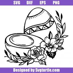 Floral Egg Svg, Egg Shop Logo Svg, Egg with Flower Svg, Easter Svg