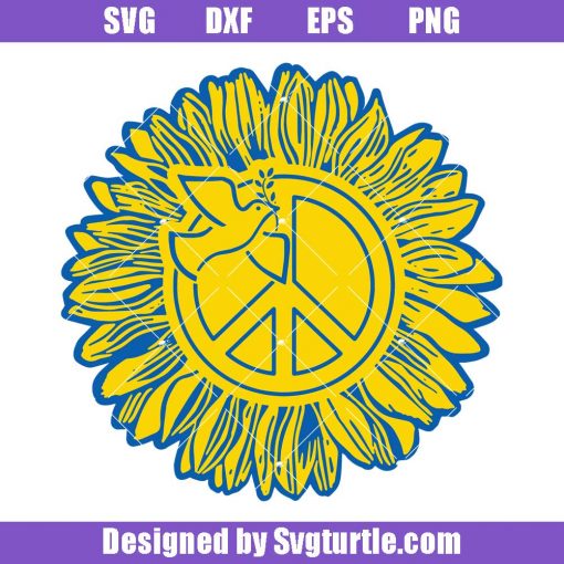 Freedom-for-ukraine-svg,-sunflower-ukraine-svg,-peace-sign-svg