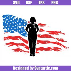 Nurse American Flag Svg
