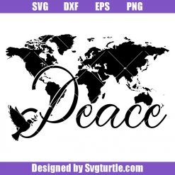 Peace in the World Svg, Peace on Earth Svg, Peace Bird Svg