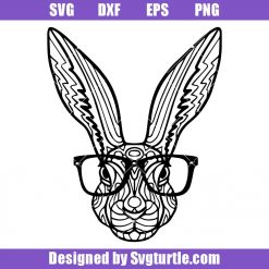 Rabbit with Glasses Svg, Easter Bunny Sunglasses Svg