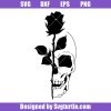 Rose-half-skull-svg,-skeleton-skull-with-rose-svg,-skull-svg