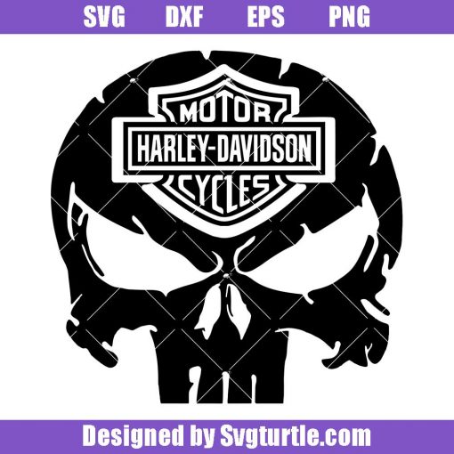 Skull-harley-davidson-logo-svg,-punisher-harley-davidson-svg