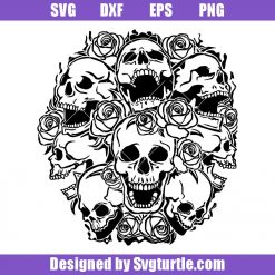 Skull with Rose Svg, Skeleton Svg, Skull Ghost Svg, Skull Svg
