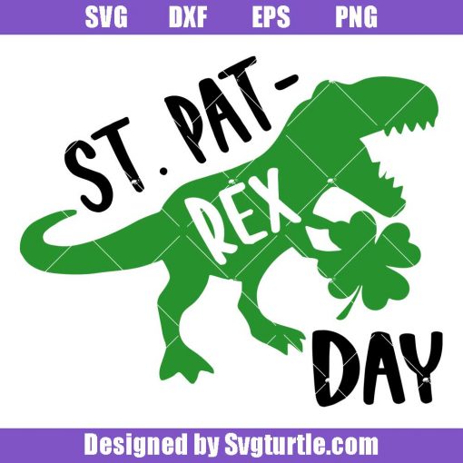 St.-patrick’s-t-rex-svg,-dinosaur-green-svg,-shamrock-svg