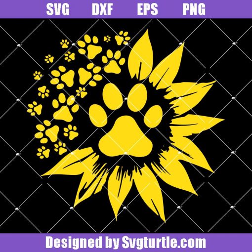 Sunflower Paw Print Svg