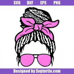 Afro Hairstyle with Sunglasses Svg, Black Woman Svg