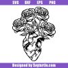 Anatomical-heart-with-flowers-svg,-rose-heart-svg,-cardiology-svg