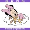 Baby-minnie-hugs-rabbit-sleeping-on-the-cloud-svg,-minnie-svg