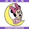 Baby-minnie-sitting-on-the-moon-svg,-minnie-mouse-pink-bow-svg