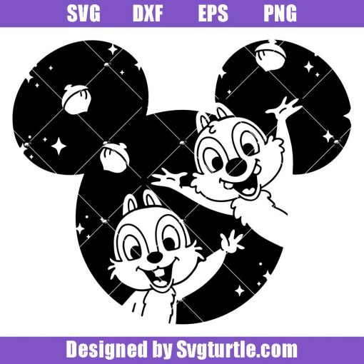Chip and Dale Mouse Ears Svg