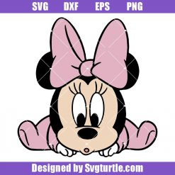 Cute Minnie with Pink Bow Svg, Cute Minnie Mouse Svg