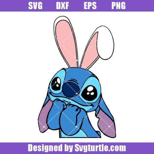 Cute Stitch Easter Svg, Stitch Bunny Svg, Stitch Disney Svg
