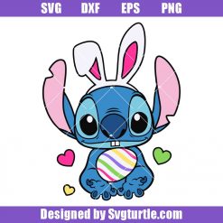 Cute Stitch with Easter Eggs Svg, Happy Easter Svg, Stitch Svg