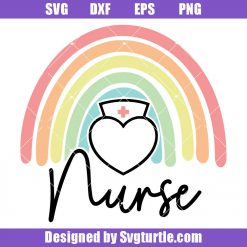 Dedicated Nurse Svg, Rainbow Nurse Svg, Nurse Heart Svg