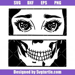 Half Faced Skull Girl Svg, Woman Girl and Skull Svg, Skull Svg