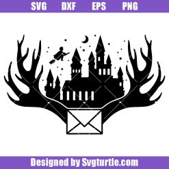 Magic Castle Svg, Wizard Broomstick Svg, Wizard School Svg