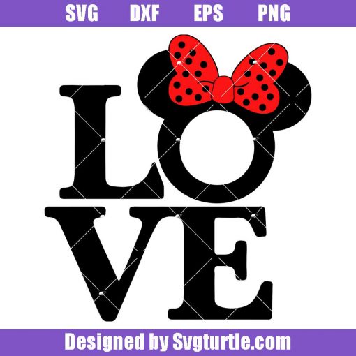 Minnie Disney Love Svg, Minnie Mouse Svg, Mouse Head Love Svg