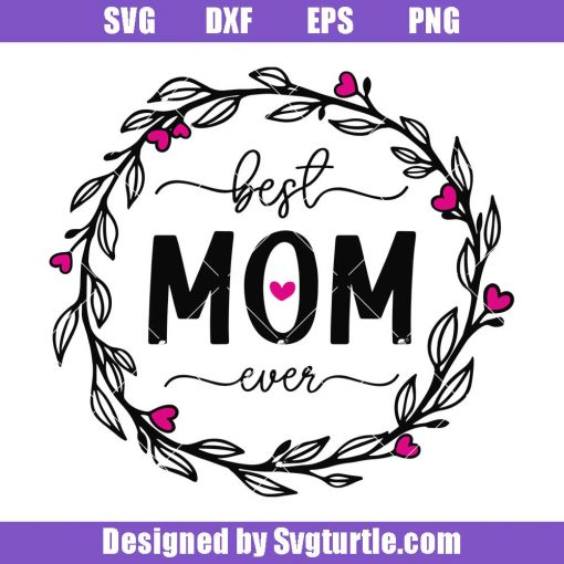 Mom with Wreath Svg