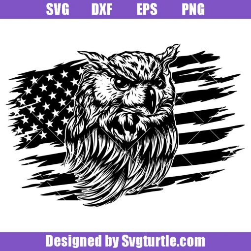 Owl-with-us-flag-svg,-american-flag-svg,-usa-patriotic-svg