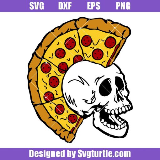 Pizza Skull Svg