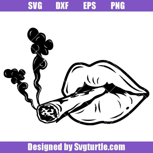 Sexy-lips-smoking-weed-svg,-kissable-pouty-lips-svg,-weed-svg