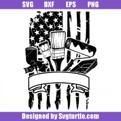 US Painter Logo Svg, Paint Tools Logo Svg, US Flag Svg