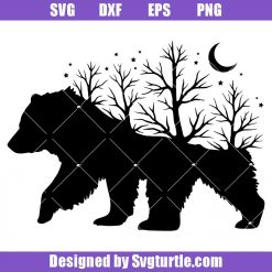 Wild-grizzly-bear-svg,-wilderness-svg,-bear-trees-svg