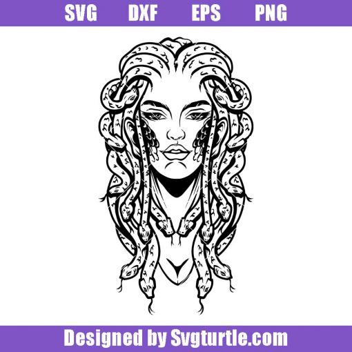 Woman With Snake Hair Svg, Goddess Medusa Svg, Medusa Svg