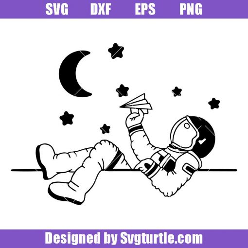 Astronaut-with-moon-and-star-svg,-astronaut-rocket-svg