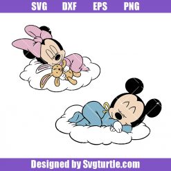 Babies Sleeping in the Clouds Bundle Svg, Cute Baby Svg