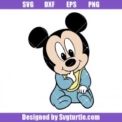 Baby-micky-is-sitting-thinking-svg,-cute-baby-micky-svg
