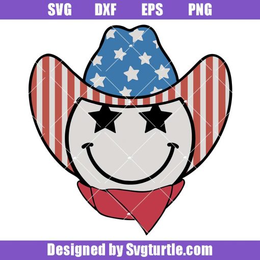 Smiley Cowboy Patriotic Svg