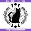 Witch-cat-moon-phase-svg,-mystical-flowers-cat-svg