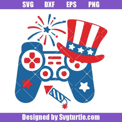 4th-of-july-game-controller-svg,-video-game-4th-of-july-svg