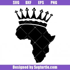Africa Map With Crown Svg, Love Africa Svg, Africa Svg
