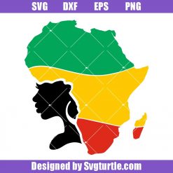 Black Woman Africa map Svg, Africa Map Svg, Melanin Svg