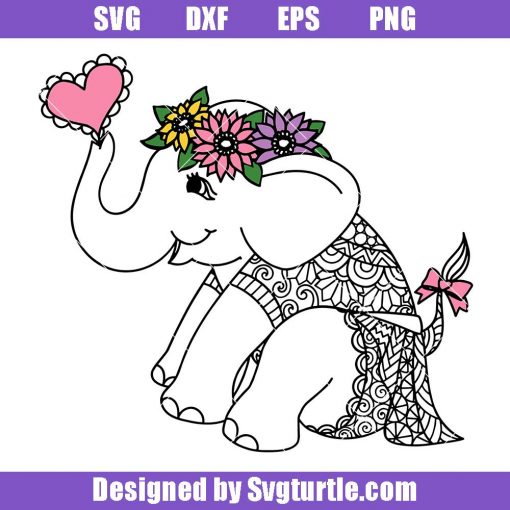 Elephant-mom-mandala-svg,-elephant-zentangle-svg,-elephant-svg