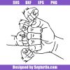 Father-and-4-child-fist-bump-svg,-dad-and-baby-svg
