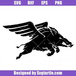 Flying-boar-logo-svg,-wild-animal-svg,-boar-svg,-hunting-svg