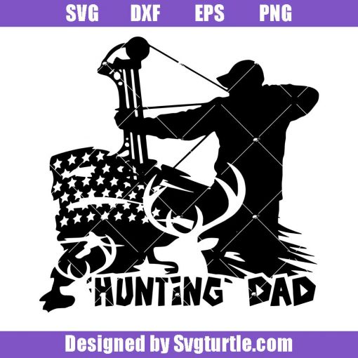 Hunting-dad-american-flag-distressed-svg,-hunting-svg