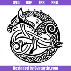 Nordic Wolfes Logo Svg, Celtic Wolf Svg, Norse Svg, Werewolf Svg