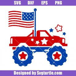 Patriotic Monster Truck Svg, Truck 4th of July Svg, Truck Svg